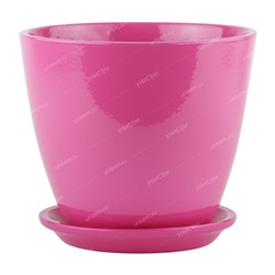 Горшок Бутон Глянец 0,6л 10см розовый с поддоном