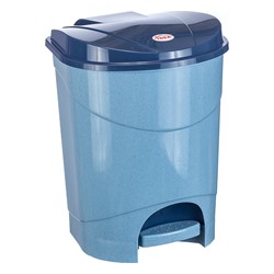 Контейнер для мусора с педалью 11л голубой мрамор