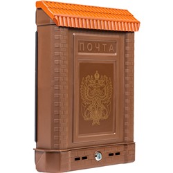 Ящик почтовый Премиум с металлическим замком (коричневый с орлом)