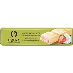 «O'Zera», шоколадный батончик White & Strawberry cream, 45г