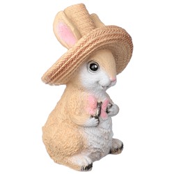 Фигура садовая Кролик в шляпе 9х9х20см, полистоун