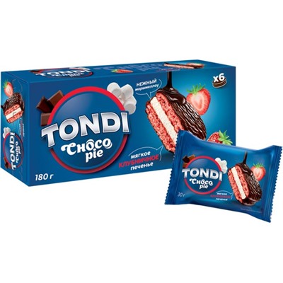 «Tondi», choco Pie клубничный, 180г