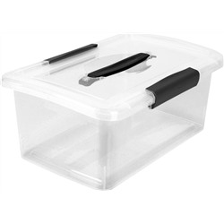 Ящик для хранения Vision 9л 37х27,4х14,8см с защелками и ручкой, прозрачный кристалл