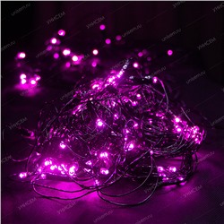 Гирлянда сетка LED (160л) Розовый, черный провод 1,5х1,5м