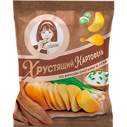 «Хрустящий картофель», чипсы со вкусом сметаны и лука, произведены из свежего картофеля, 70г