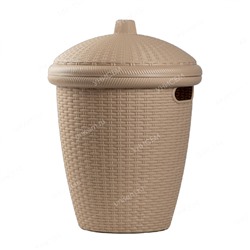 Корзина для хранения Rattan 30л круглая 38х38х50,7см с крышкой морской песок