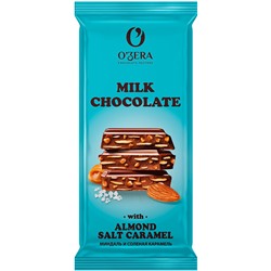 «O'Zera», шоколад Milk chocolate with Almonds salt caramel, 90г