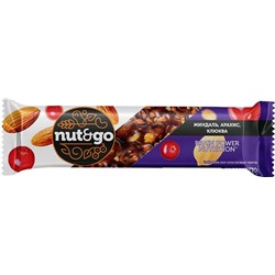 «Nut&Go», батончик Миндаль, арахис, клюква, 50г