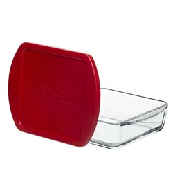 Форма для запекания Borcam 1,04л 210*164мм с крышкой, жаропрочное стекло Турция