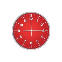 Часы настенные Centek <Red> (пурпур + хром) 30 см диам., круг, ПЛАВНЫЙ ХОД, кварц. механизм (CT-7100 Red)