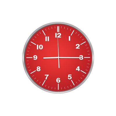 Часы настенные Centek <Red> (пурпур + хром) 30 см диам., круг, ПЛАВНЫЙ ХОД, кварц. механизм (CT-7100 Red)