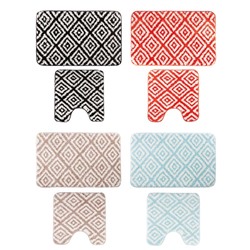 Набор ковриков для ванной и туалета Азимут 45x70см + 45x45см, микрофибра, 4 цвета (462-691)