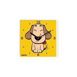 Часы настенные Centek <Dog> (щенок) 25х25см, квадрат, шаговый ход, кварцевый механизм (CT-7103 Dog)