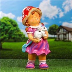 Садовая фигура "Девочка с кроликом" 16х20х45см