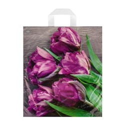 Пакет с петлевой ручк.Прекрасные тюльпаны 40х44+3 (35мкм) (кратно 10) цена за 1шт