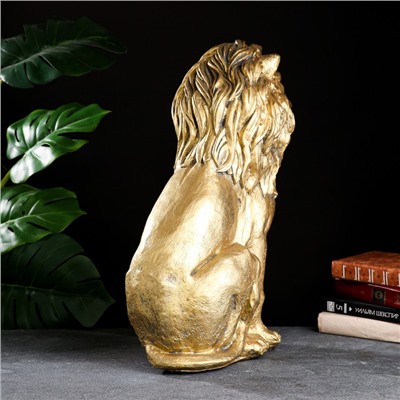 Фигура "Лев сидящий" золото, 40х25х56см