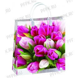 Сумочка из мягкого пластика 01 26х23х10 Розовые тюльпаны