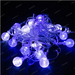 Гирлянда LED (18л) шарик с воздухом (белый/синий)