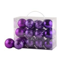 Набор шаров 6см 24шт фиолетовый