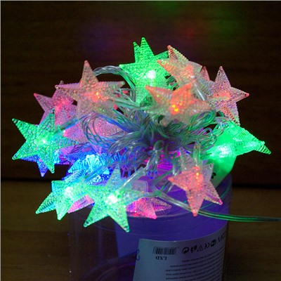 Гирлянда LED (18л) звезда/шишка 2-х цв.лампочка