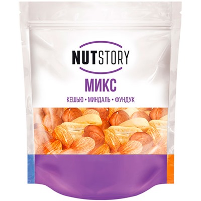 «NutStory», микс ореховый из кешью, миндаль, фундук, 150г