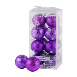 Набор шаров 6см 16шт фиолетовый