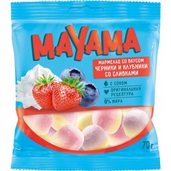 «Mayama», мармелад жевательный со вкусами клубники и черники со сливками, 70г