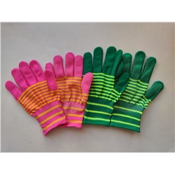 Перчатки Нейлоновые полосатые с точками КРАТНО 12 пар, цена за 1 пару