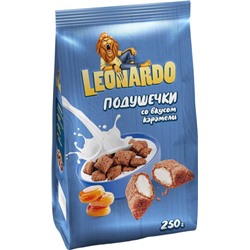 «Leonardo», готовый завтрак «Подушечки со вкусом карамели», 250г