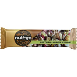 «Nut&Go», батончик «Фисташка, малина и кешью», 28г