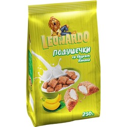 «Leonardo», готовый завтрак «Подушечки со вкусом банана», 250г