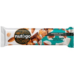 «Nut&Go», батончик с миндалём, кокосом, карамелью, 36г