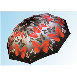 Зонт 4050 красные бабочки на сером