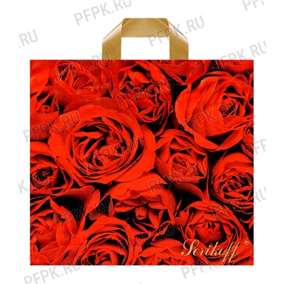 Пакет с петлевой ручк. SERIKOFF Розы 37х34+3 (95мкм)(кратно 10) цена за 1шт