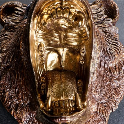 Подвесной декор "Голова медведя" бронза, 24х35х42см