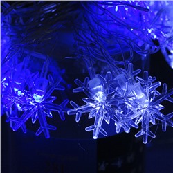 Гирлянда LED (18л) снежинка (белый/синий)