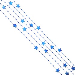 Бусы декоративные 200см шары и звезды, пластик, синий А06
