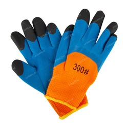 Перчатки Зимние оранжевые с черным обливом пальчики КРАТНО 10 цена за 1 пару