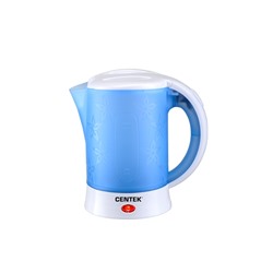 Чайник дорожный Centek Blue (бело-синий) 600мл, 600Вт, ДОРОЖНЫЙ ЧАЙНИК + 2 ЧАШКИ + 2 ЛОЖКИ (CT-0054 Blue)