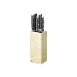 Подставка для ножей LARA Beige универсальная квадрат Soft touch (LR05-102 Beige)