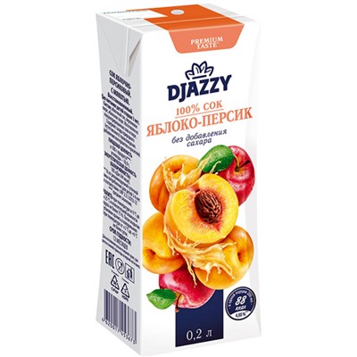 «Djazzy», сок «Яблоко – персик», 0.2л