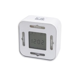 Часы-будильник (+термометр,секундомер,календарь) работают от AААх2 1,5В (в комплект не входят)      (IR-609)