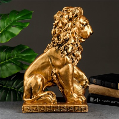 Фигура "Лев сидя с шаром" бронза, 29х18х45см