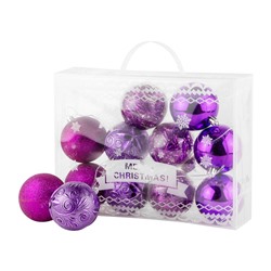 Набор шаров 7см 12шт фиолетовый