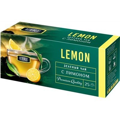 «ETRE», чай Lemon зелёный с лимоном, 25 пакетиков, 50г